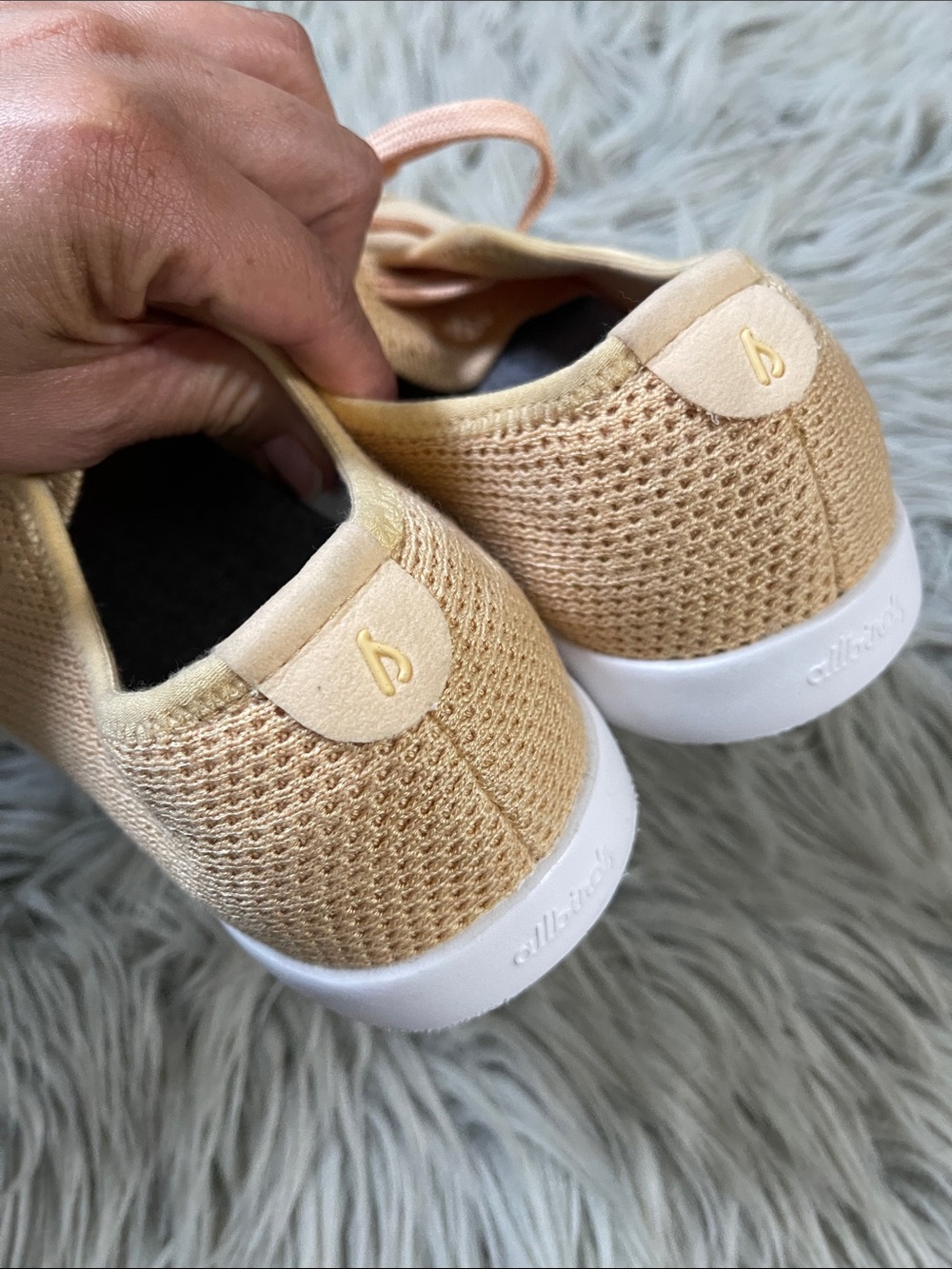 allbirds Peach Knit Lace-Up Sneakers in Soft Peach - Picture 4 of 7